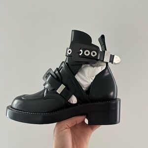 Balenciaga Ceniture Cut Out Buckle Boots.